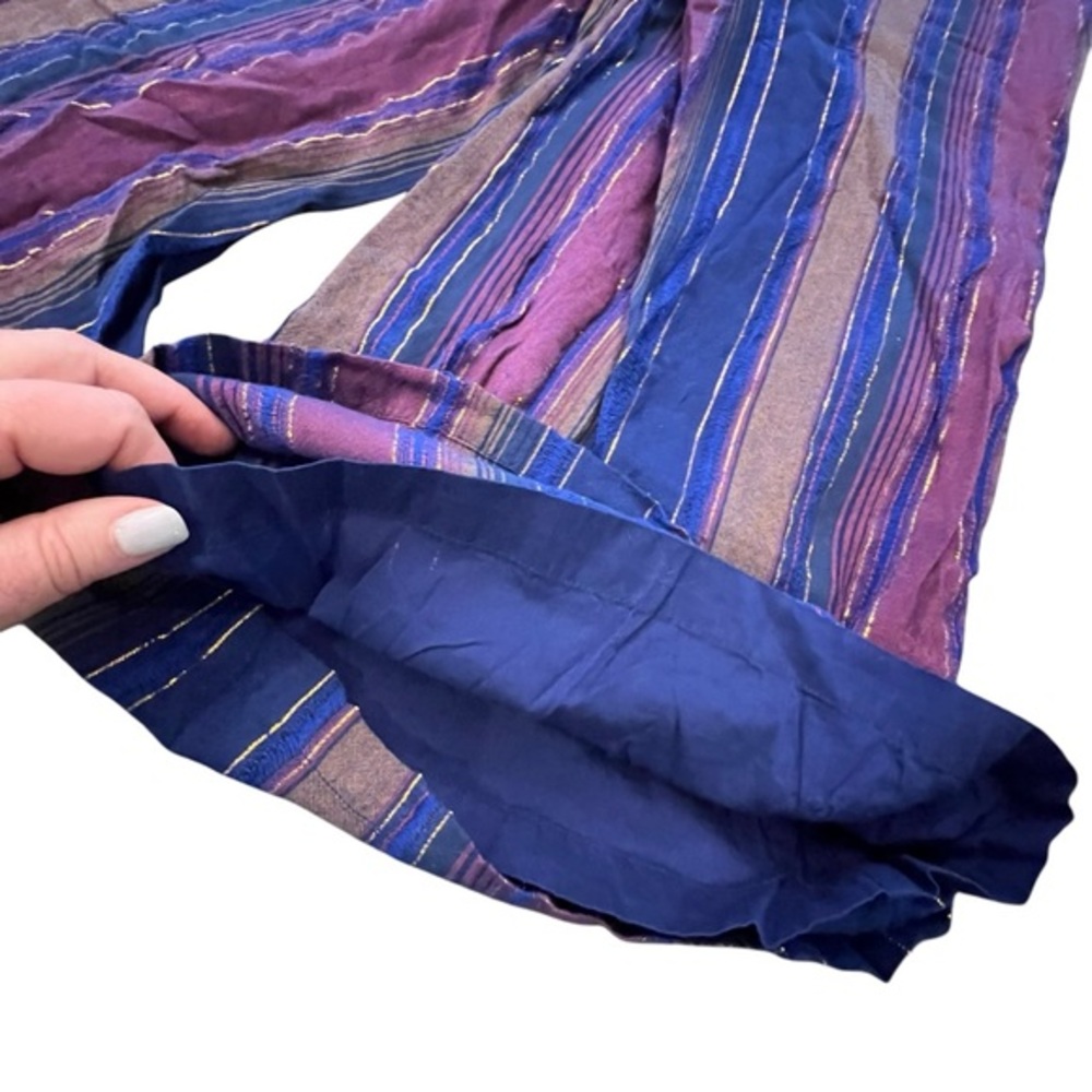 Cleobella Lois Metallic Stripe Wide Leg Jumpsuit Lined Size 6 Anthropologie CUTE - Picture 11 of 12